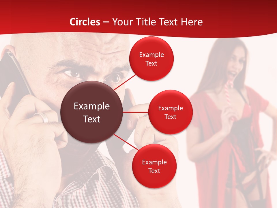 A Man Talking On A Cell Phone Next To A Woman PowerPoint Template