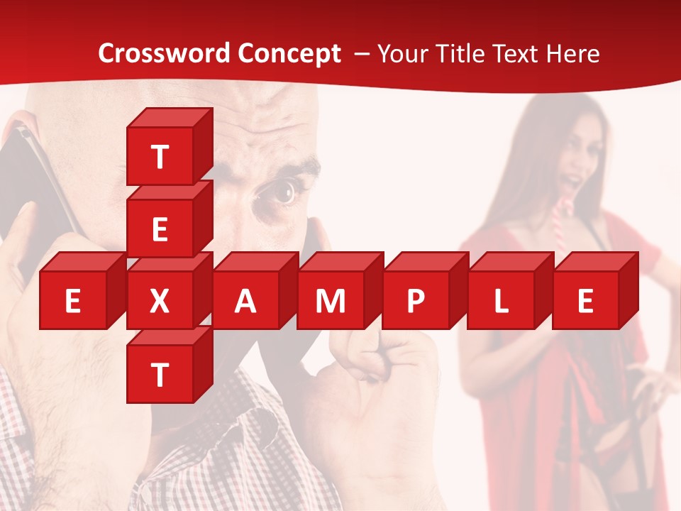 A Man Talking On A Cell Phone Next To A Woman PowerPoint Template