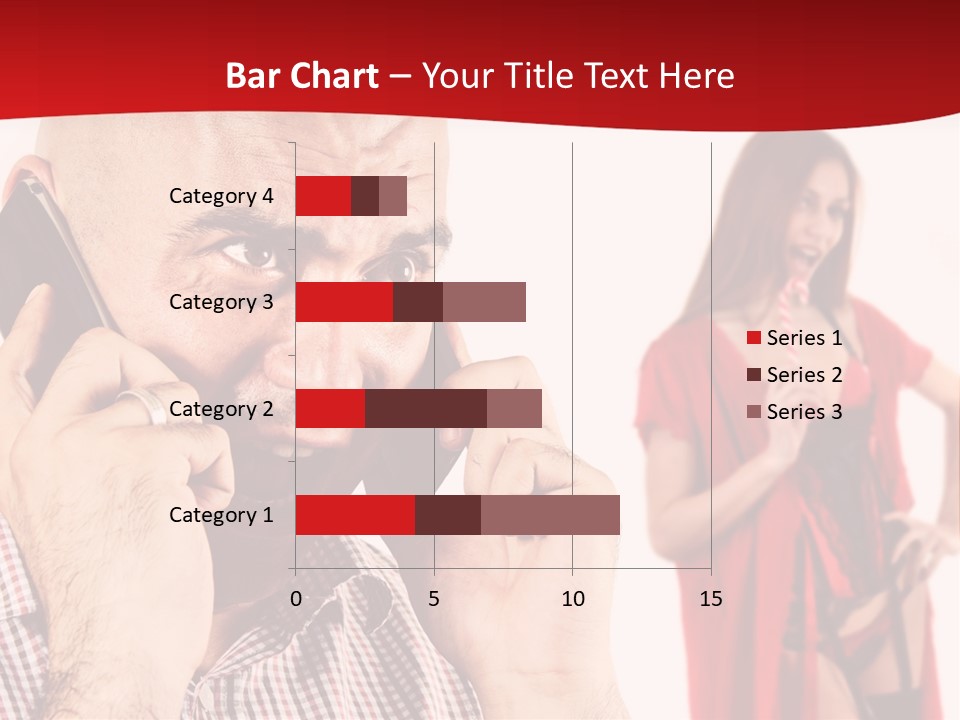 A Man Talking On A Cell Phone Next To A Woman PowerPoint Template