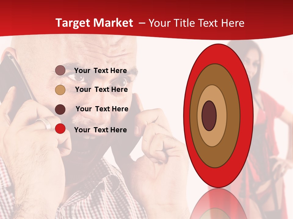 A Man Talking On A Cell Phone Next To A Woman PowerPoint Template