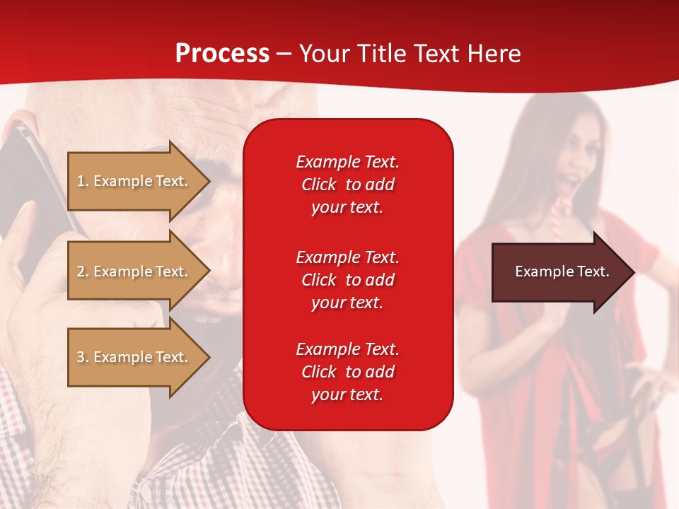 A Man Talking On A Cell Phone Next To A Woman PowerPoint Template