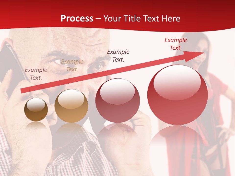 A Man Talking On A Cell Phone Next To A Woman PowerPoint Template