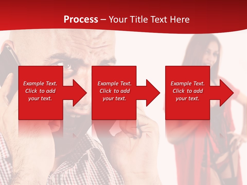 A Man Talking On A Cell Phone Next To A Woman PowerPoint Template