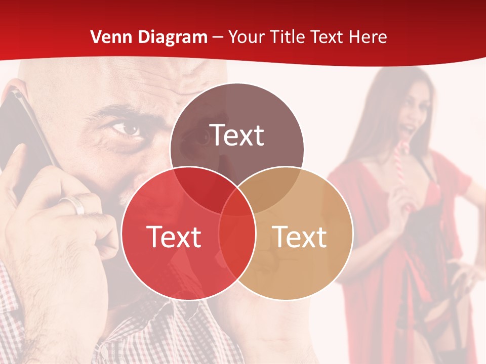 A Man Talking On A Cell Phone Next To A Woman PowerPoint Template