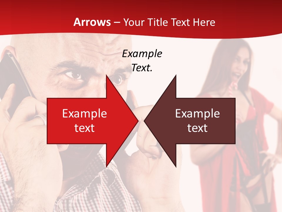 A Man Talking On A Cell Phone Next To A Woman PowerPoint Template