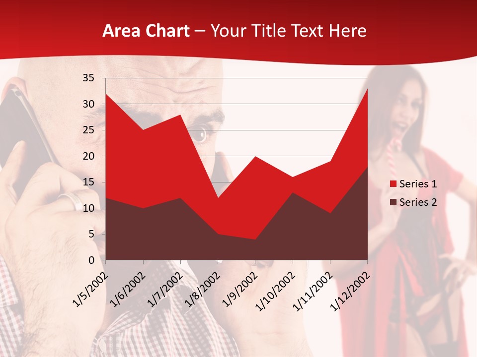 A Man Talking On A Cell Phone Next To A Woman PowerPoint Template