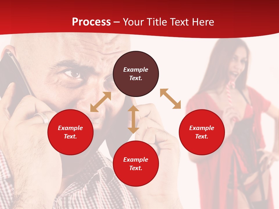 A Man Talking On A Cell Phone Next To A Woman PowerPoint Template