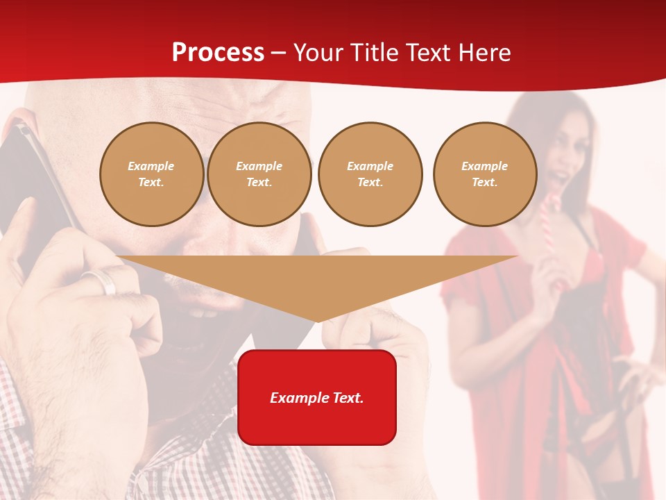 A Man Talking On A Cell Phone Next To A Woman PowerPoint Template