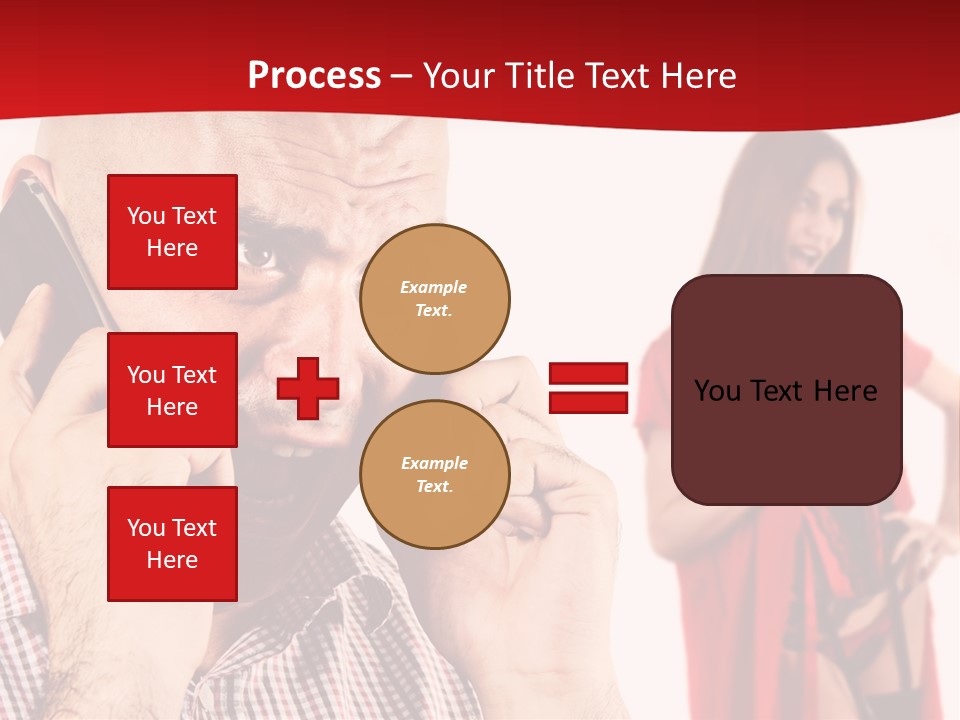A Man Talking On A Cell Phone Next To A Woman PowerPoint Template