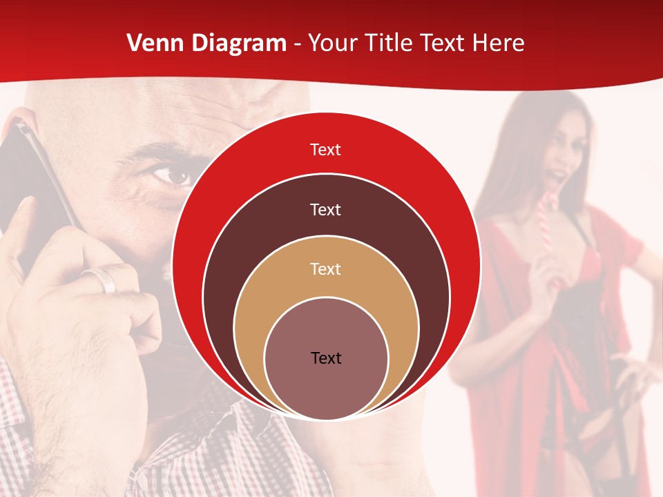 A Man Talking On A Cell Phone Next To A Woman PowerPoint Template