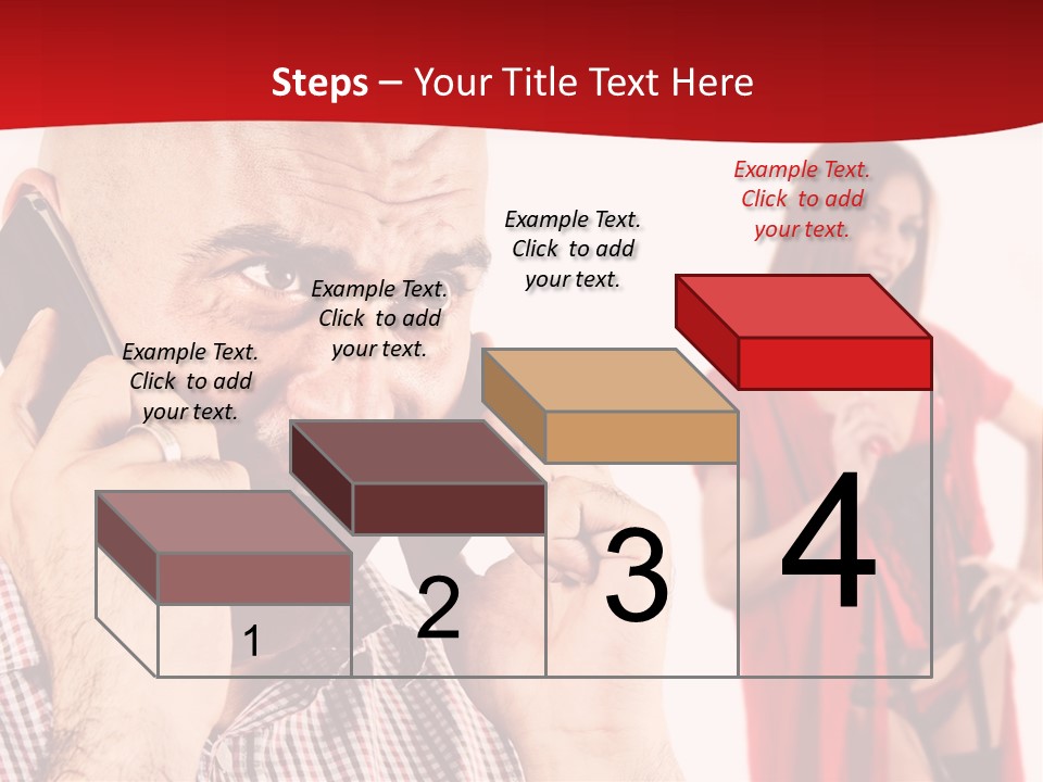 A Man Talking On A Cell Phone Next To A Woman PowerPoint Template