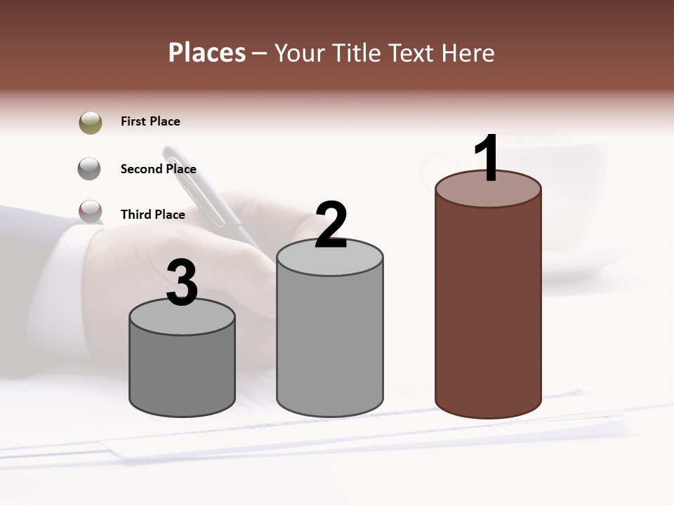 A Person Writing On A Piece Of Paper With A Pen PowerPoint Template