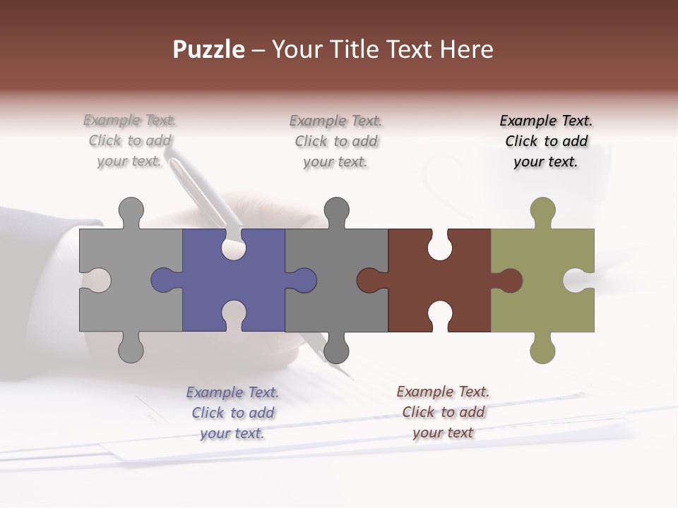 A Person Writing On A Piece Of Paper With A Pen PowerPoint Template