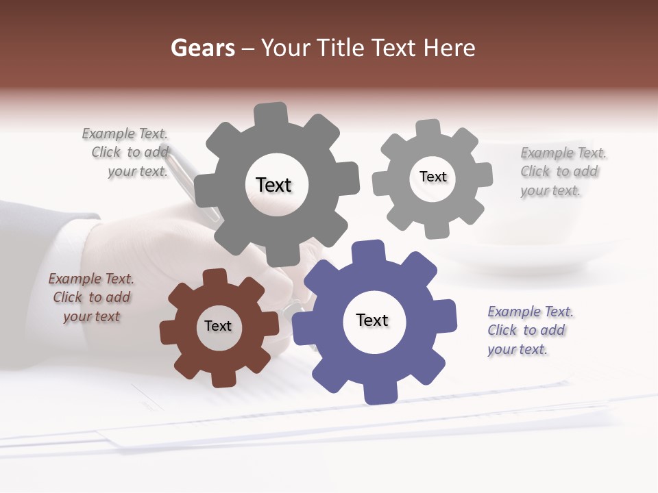 A Person Writing On A Piece Of Paper With A Pen PowerPoint Template