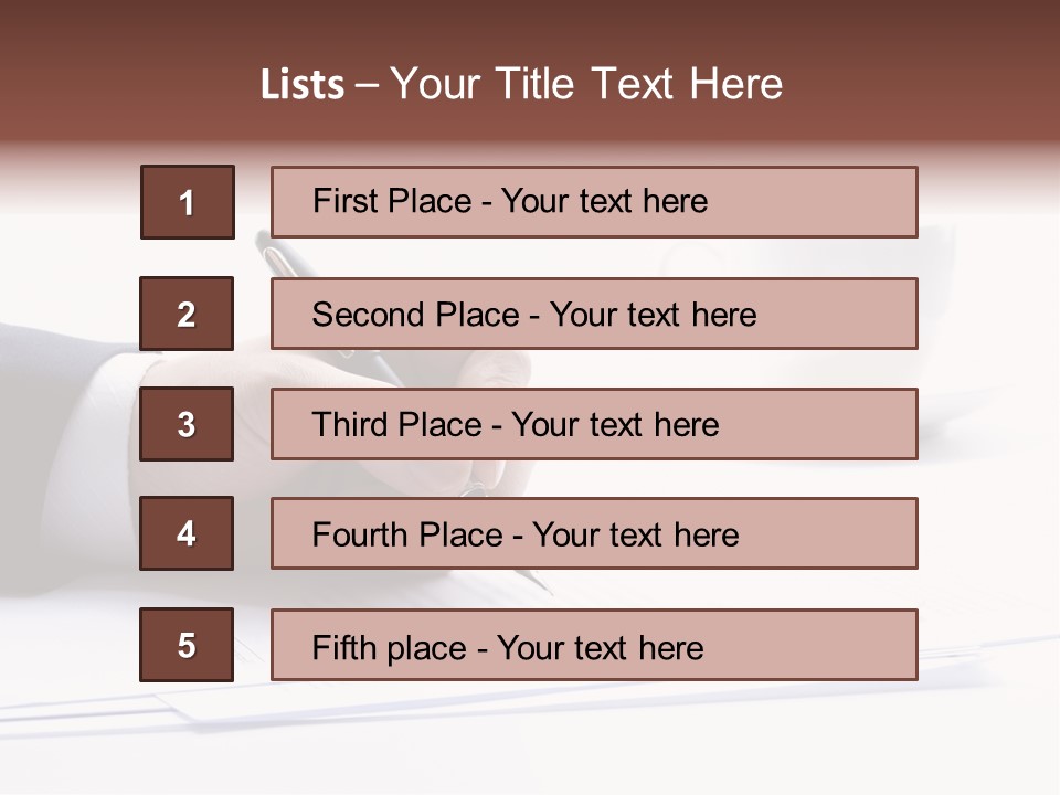 A Person Writing On A Piece Of Paper With A Pen PowerPoint Template