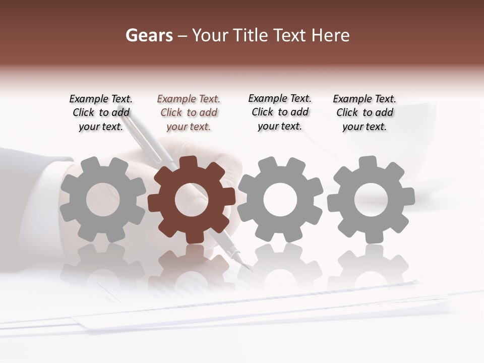 A Person Writing On A Piece Of Paper With A Pen PowerPoint Template