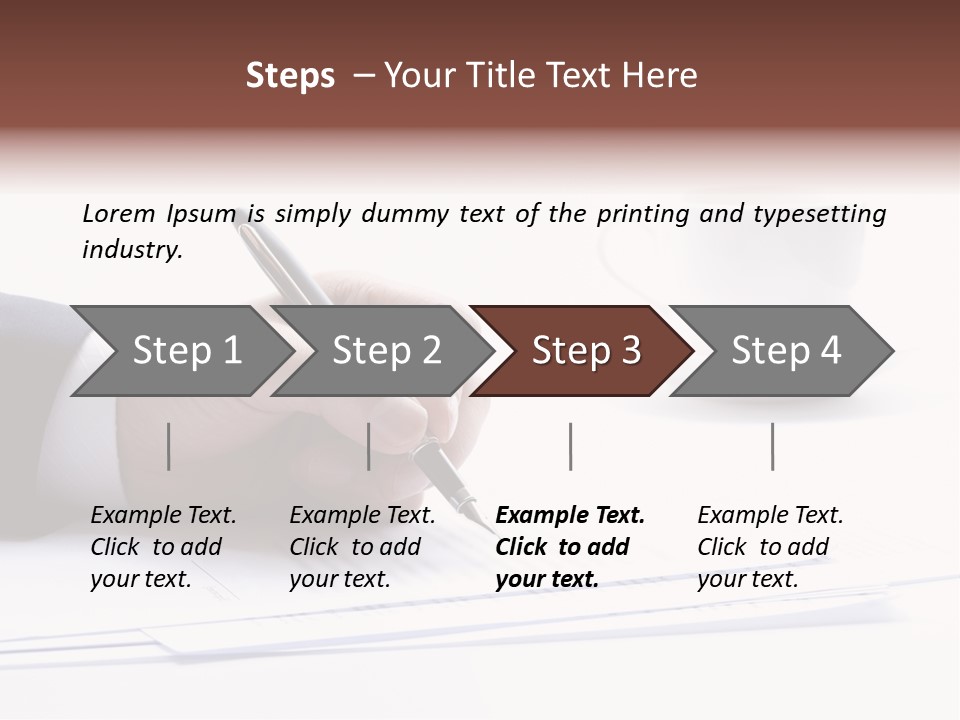 A Person Writing On A Piece Of Paper With A Pen PowerPoint Template