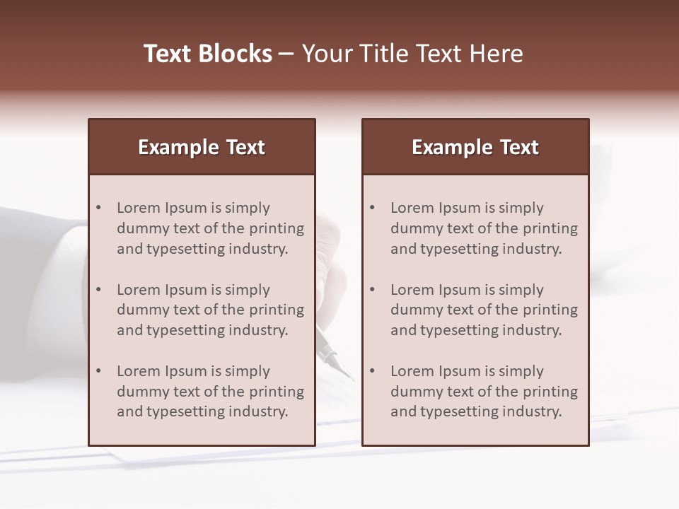 A Person Writing On A Piece Of Paper With A Pen PowerPoint Template