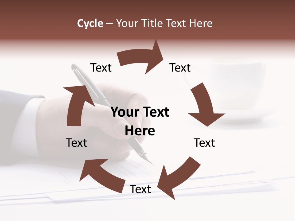 A Person Writing On A Piece Of Paper With A Pen PowerPoint Template