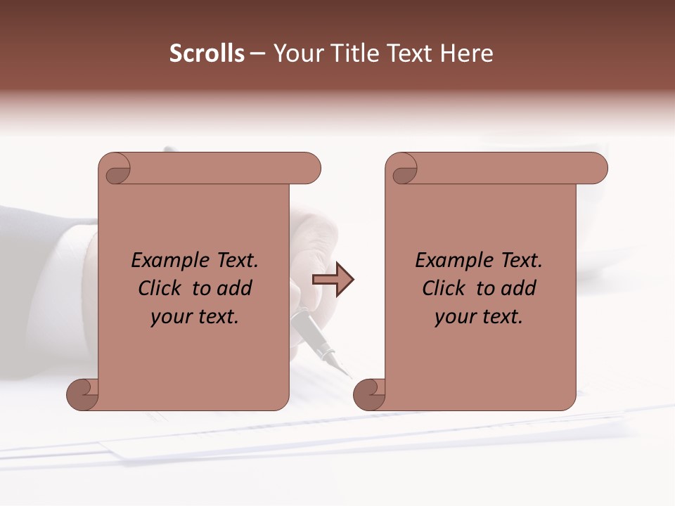 A Person Writing On A Piece Of Paper With A Pen PowerPoint Template