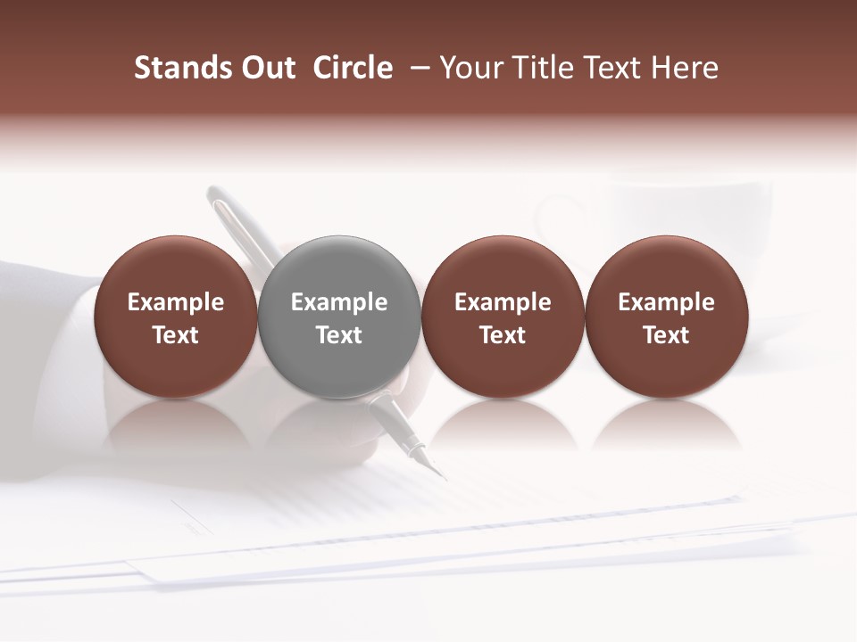 A Person Writing On A Piece Of Paper With A Pen PowerPoint Template