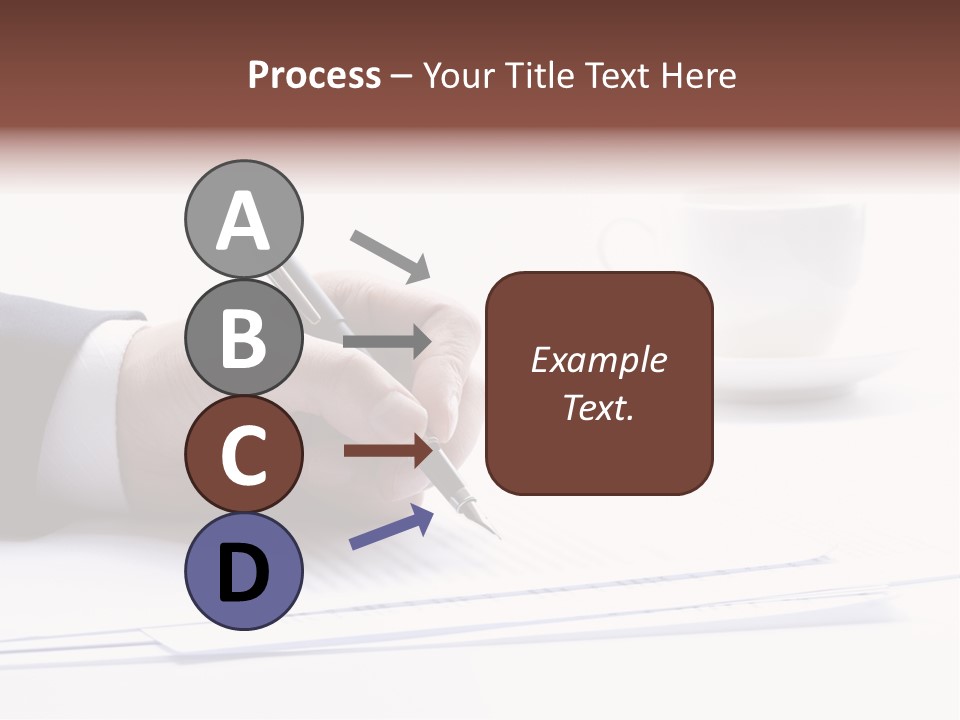 A Person Writing On A Piece Of Paper With A Pen PowerPoint Template