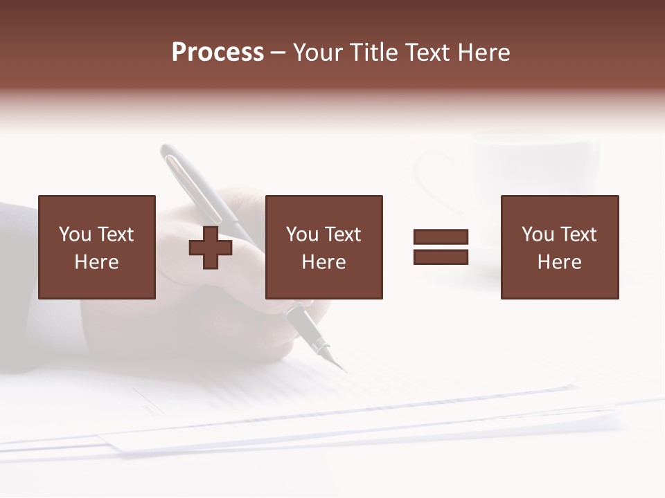 A Person Writing On A Piece Of Paper With A Pen PowerPoint Template