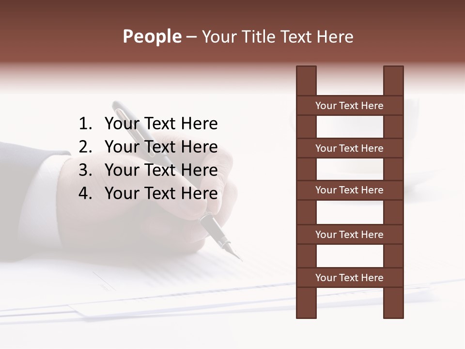 A Person Writing On A Piece Of Paper With A Pen PowerPoint Template