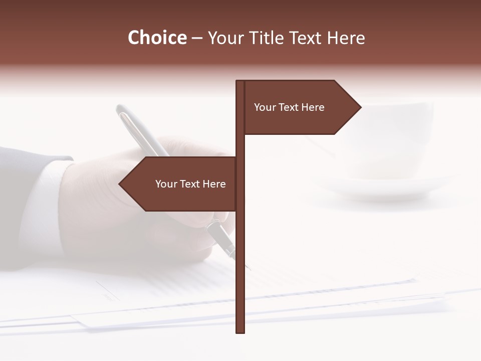 A Person Writing On A Piece Of Paper With A Pen PowerPoint Template