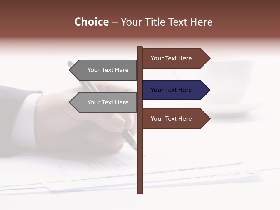 A Person Writing On A Piece Of Paper With A Pen PowerPoint Template