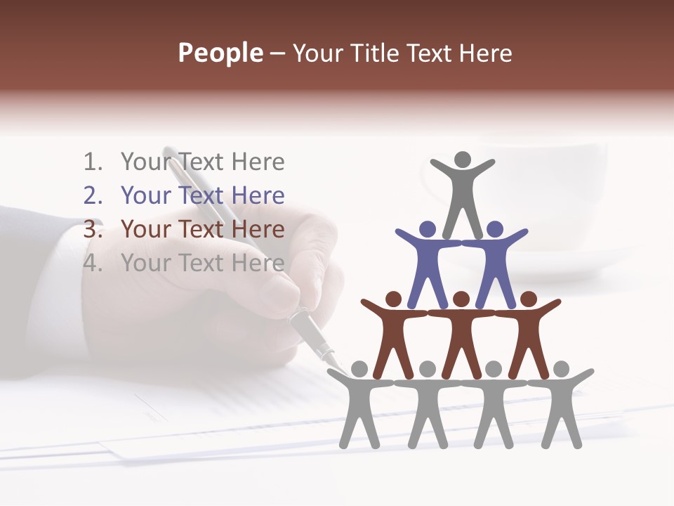 A Person Writing On A Piece Of Paper With A Pen PowerPoint Template