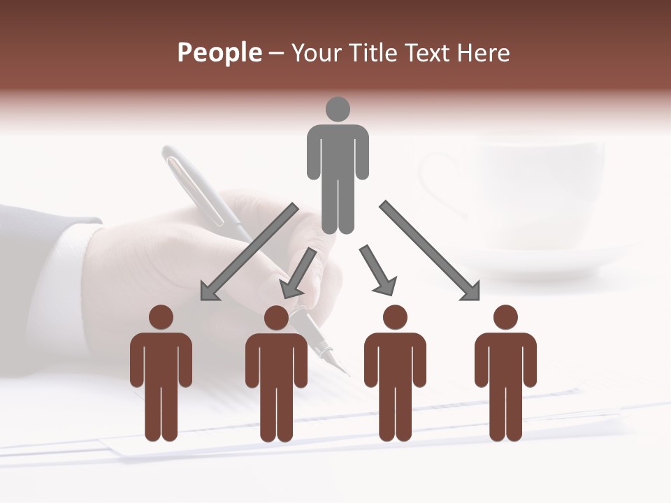 A Person Writing On A Piece Of Paper With A Pen PowerPoint Template