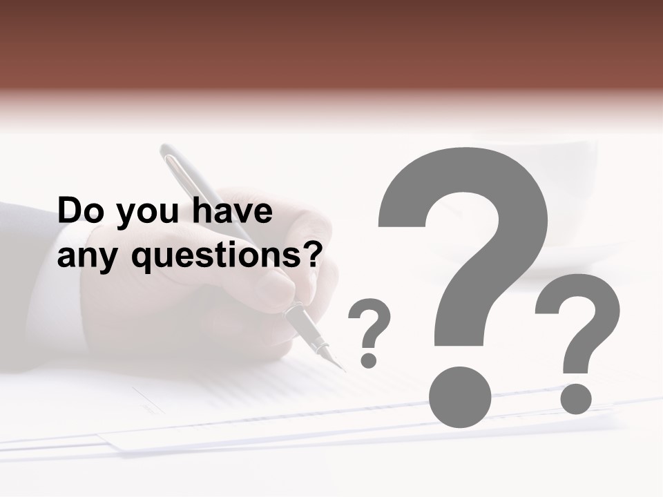 A Person Writing On A Piece Of Paper With A Pen PowerPoint Template