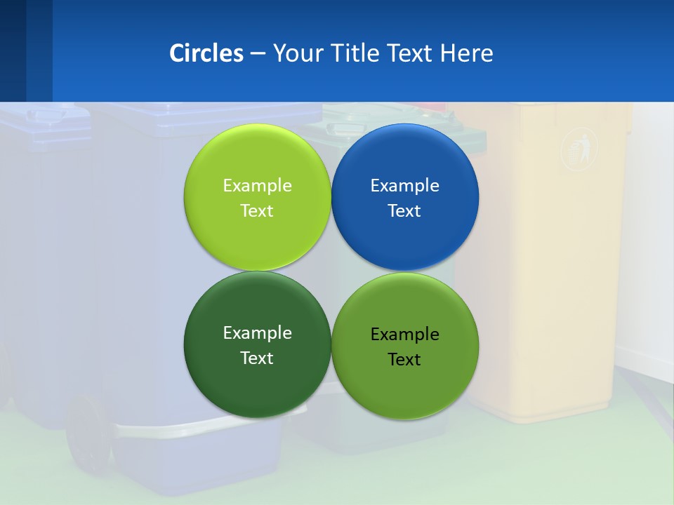 A Group Of Trash Cans Sitting Next To Each Other PowerPoint Template