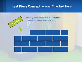 A Group Of Trash Cans Sitting Next To Each Other PowerPoint Template