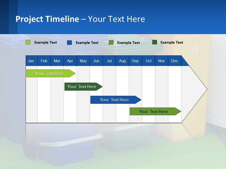 A Group Of Trash Cans Sitting Next To Each Other PowerPoint Template