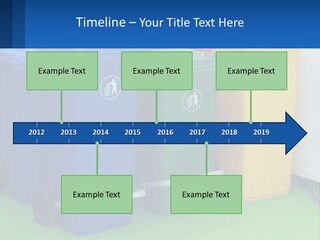 A Group Of Trash Cans Sitting Next To Each Other PowerPoint Template