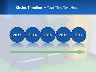 A Group Of Trash Cans Sitting Next To Each Other PowerPoint Template