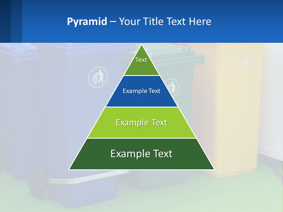 A Group Of Trash Cans Sitting Next To Each Other PowerPoint Template