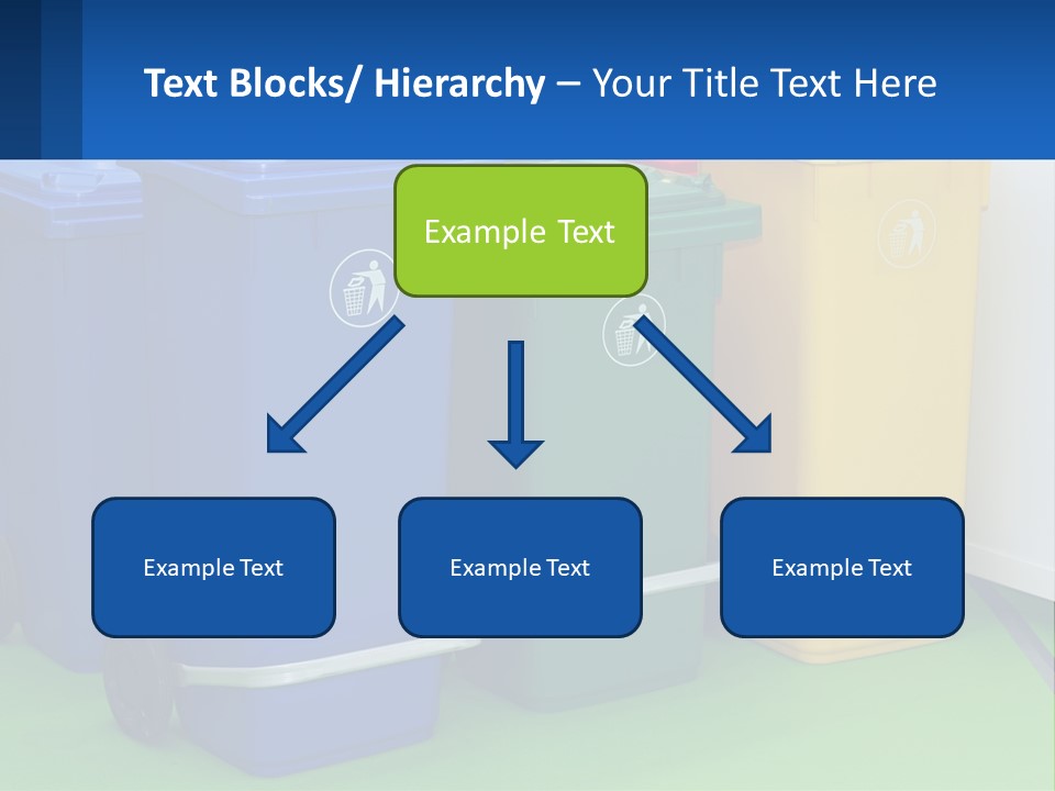 A Group Of Trash Cans Sitting Next To Each Other PowerPoint Template