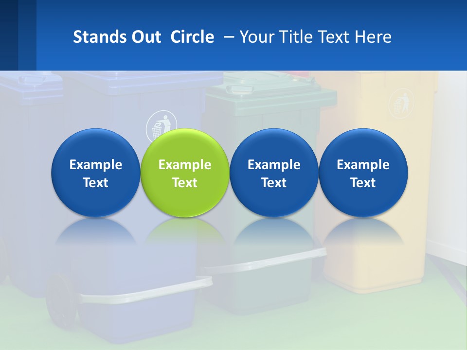 A Group Of Trash Cans Sitting Next To Each Other PowerPoint Template