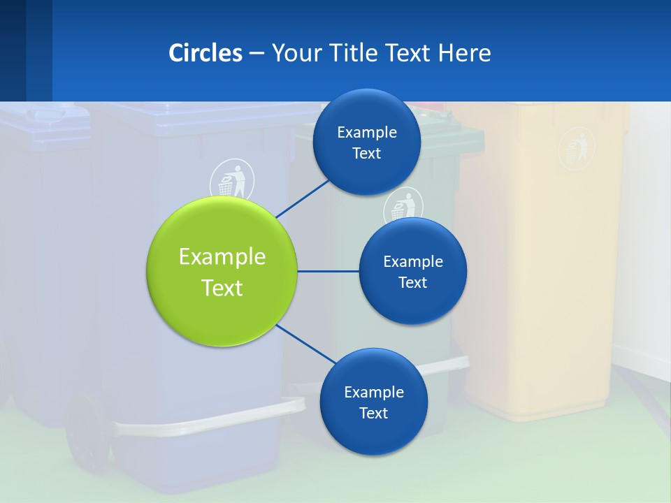 A Group Of Trash Cans Sitting Next To Each Other PowerPoint Template