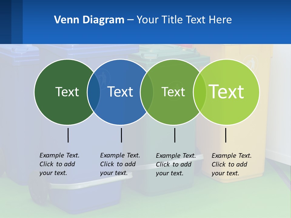 A Group Of Trash Cans Sitting Next To Each Other PowerPoint Template