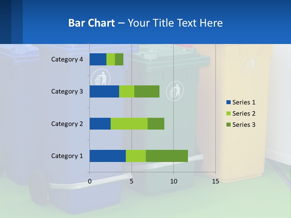 A Group Of Trash Cans Sitting Next To Each Other PowerPoint Template