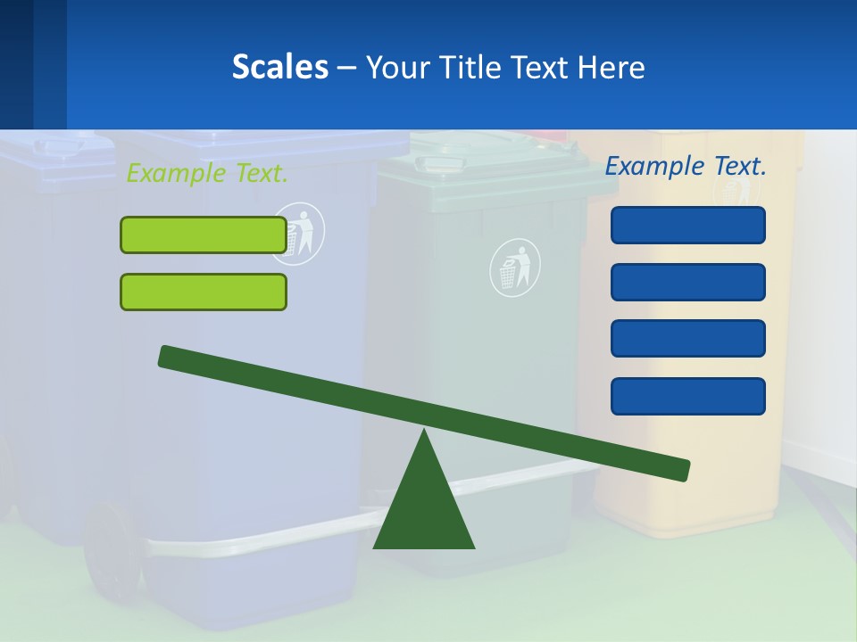 A Group Of Trash Cans Sitting Next To Each Other PowerPoint Template