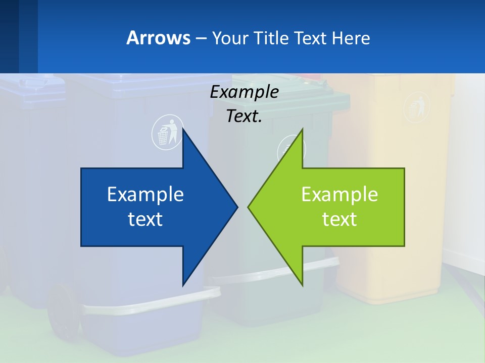 A Group Of Trash Cans Sitting Next To Each Other PowerPoint Template