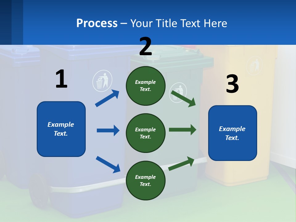 A Group Of Trash Cans Sitting Next To Each Other PowerPoint Template
