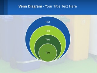 A Group Of Trash Cans Sitting Next To Each Other PowerPoint Template