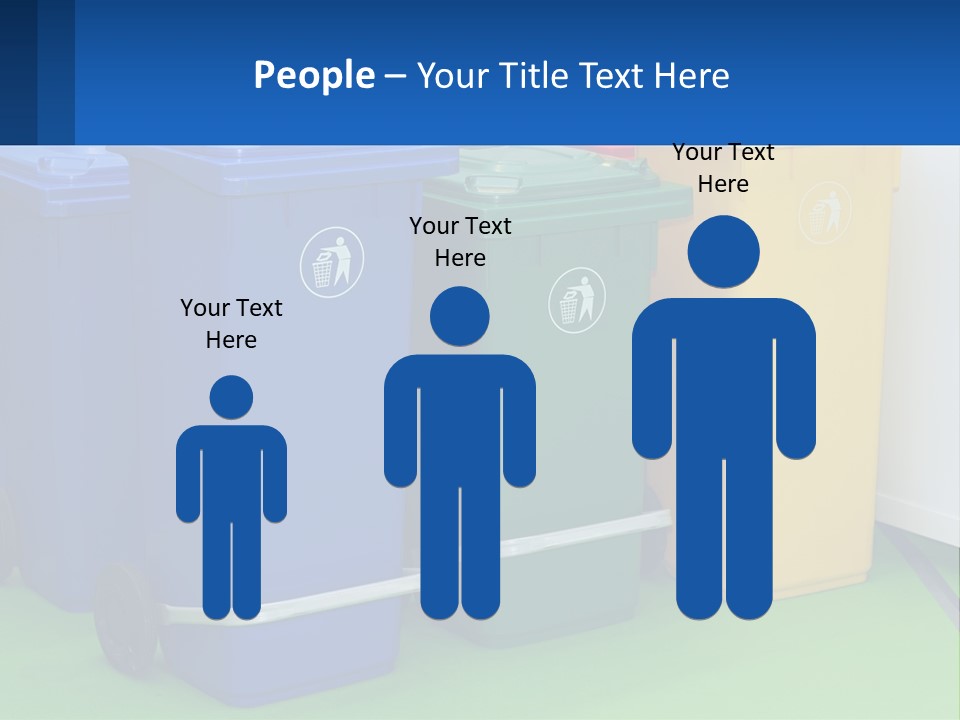 A Group Of Trash Cans Sitting Next To Each Other PowerPoint Template