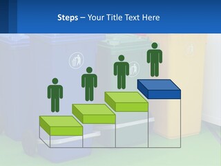 A Group Of Trash Cans Sitting Next To Each Other PowerPoint Template